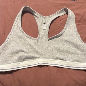 SKIMS Gray Sports Bra with Racerback Design